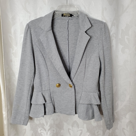 OLGA DE POLGA 100% Cotton Ruffle Blazer - Picture 1 of 4